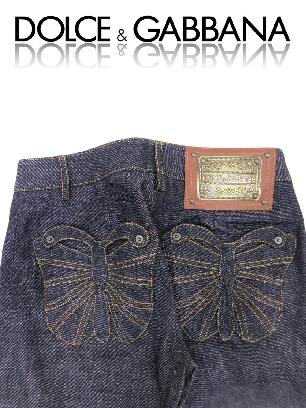 Dolce & Gabbana Denim Butterfly Bootcut Flare Denim Jeans EU 40 NWT Authenticate - Picture 10 of 17